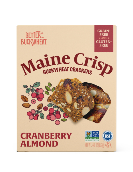 Cranberry Almond Buckwheat Crackers - Maine Crisps