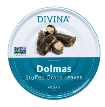 Dolmas Stuffed Grape Leaves (7oz Tin) - Divina