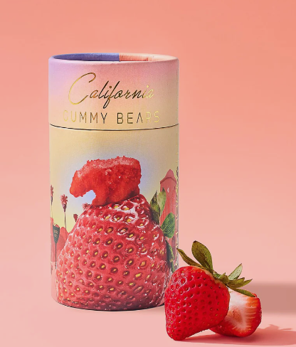 Sour Strawberry - California Gummy Bears (Cylinder Box)