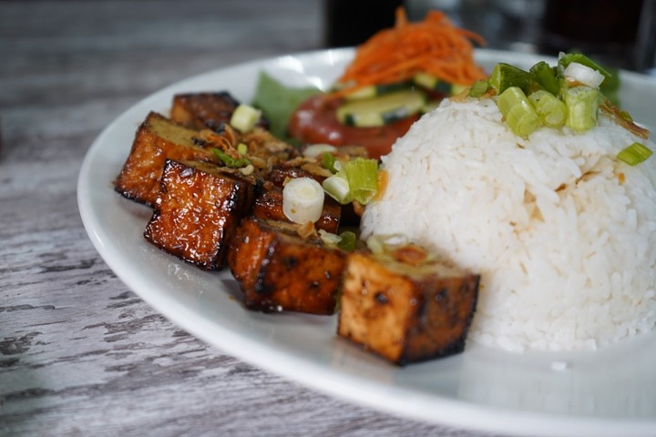 Fresh Tofu Rice Platter