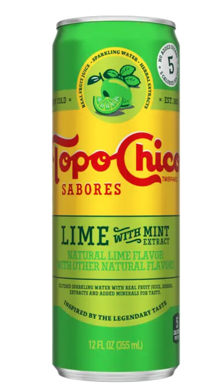 Topo Chico Sparkling Water ~ Lime with Mint Extract