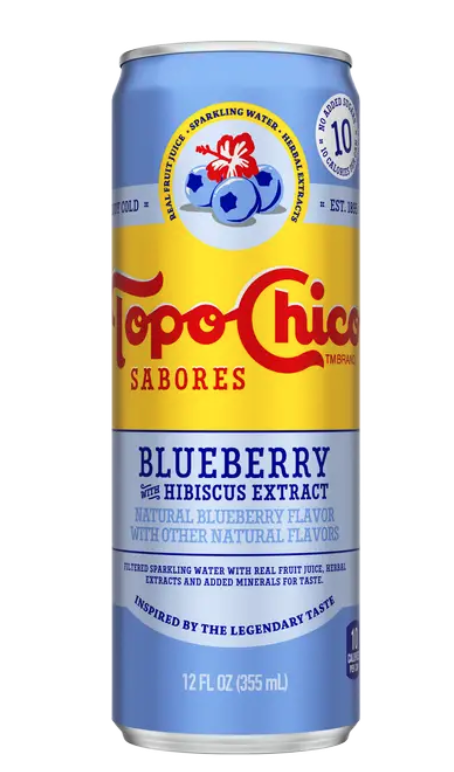 Topo Chico Sparkling Water ~ Blueberry with Hibiscus Extract