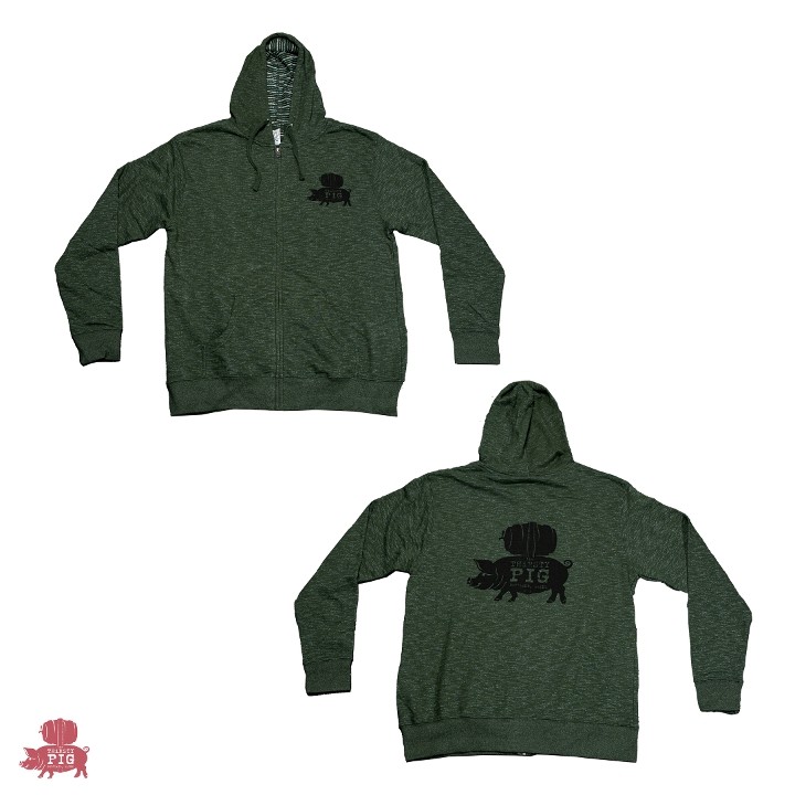 Green Overdyed Zip Up
