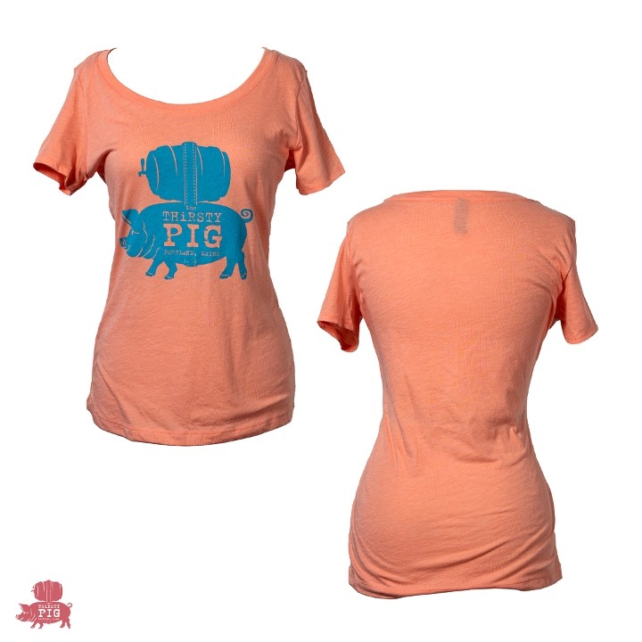 Peach Shirt w/ Blue Pig