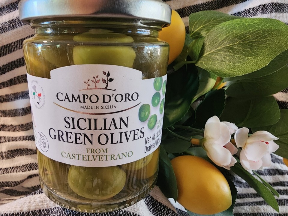 Sicilian Green Olives (Not Pitted) 10.58oz