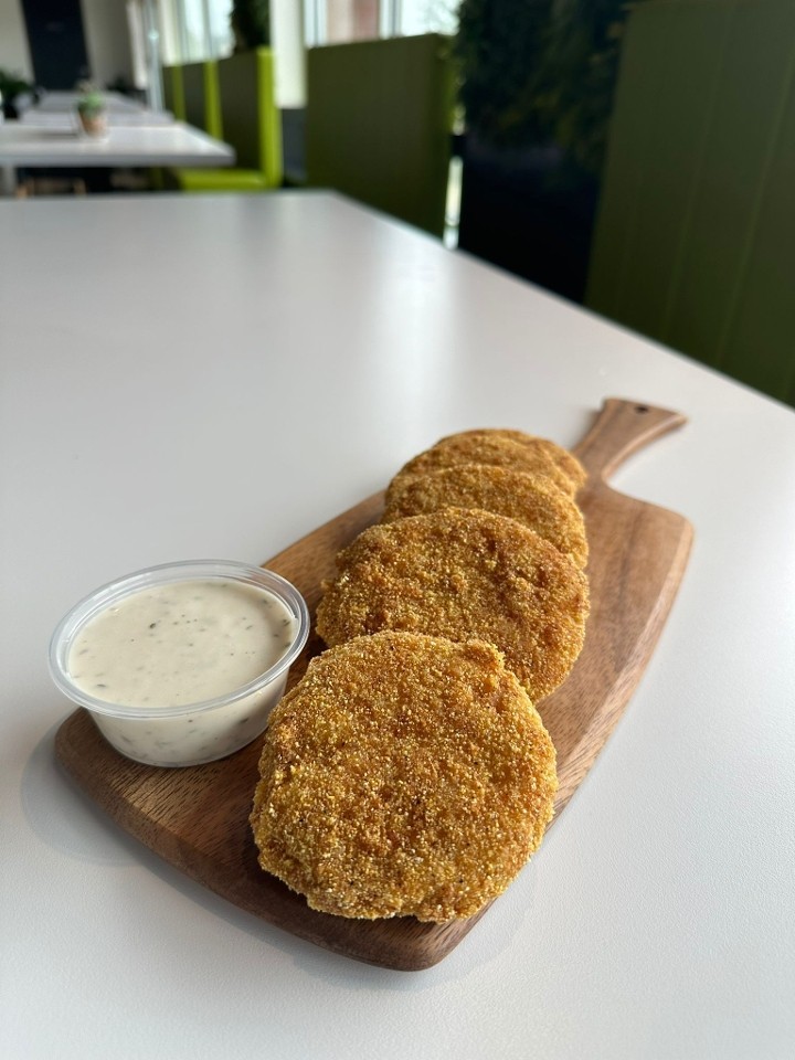Fried Green Tomatoes with Cornichon Ranch