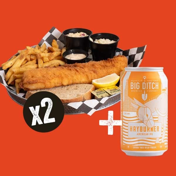 Fish Fry for 2 + 6-pack Hayburner
