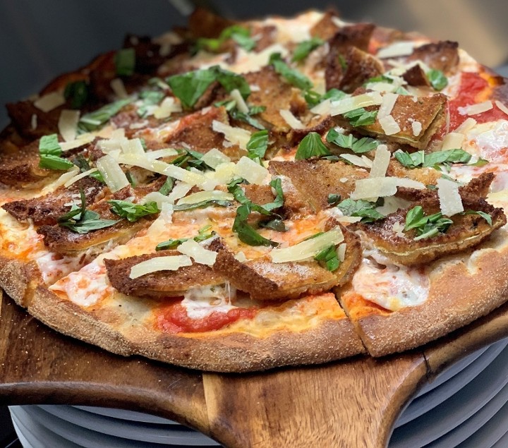 Eggplant Basil Pizza