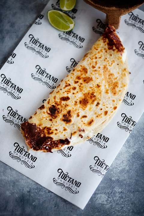 Birria Flour Quesadilla with Beans