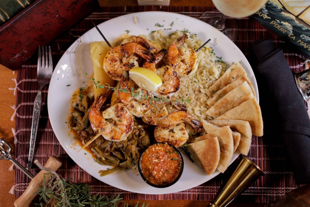 Shrimp Souvlaki Platter