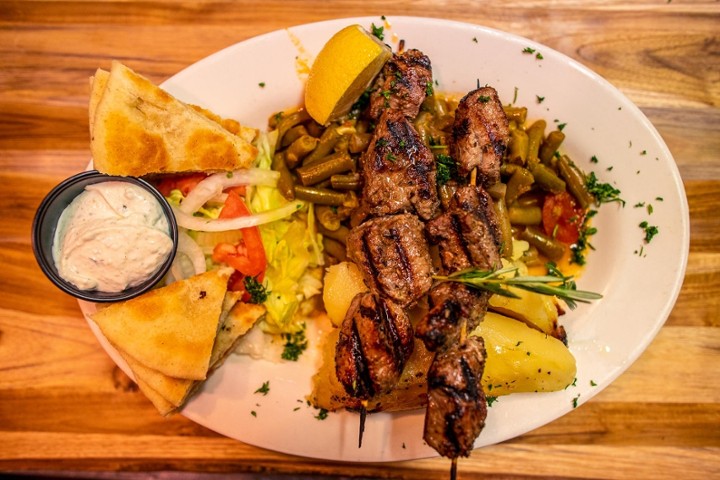 Lamb Souvlaki Platter