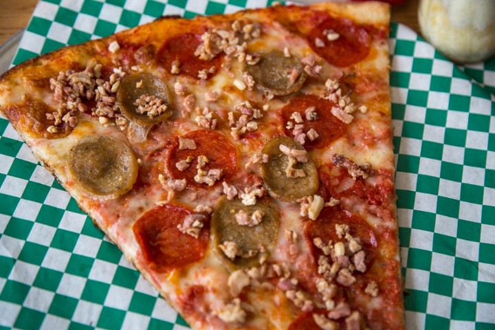 Three Topping Pizza Slice