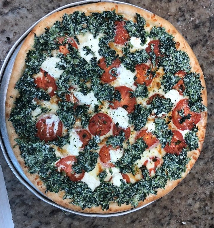 Lg Half Bianca Spinach Special Pizza