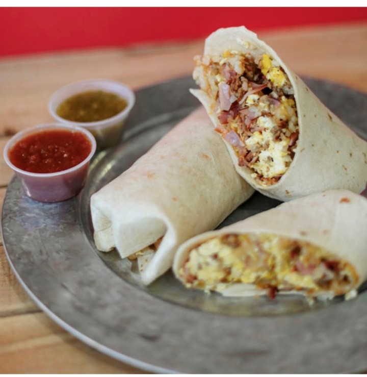 Breakfast Burrito Meal (choose one side and drink)*