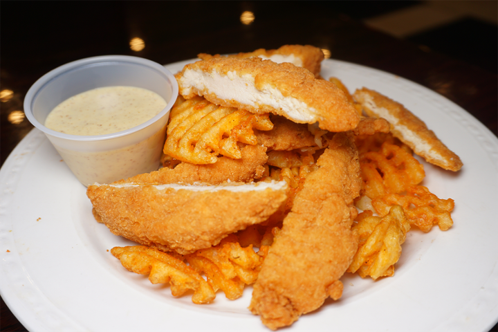 chicken fingers w/ waffle fries