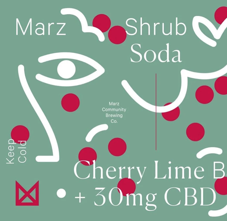 Cherry Lime Basil Shrub Soda - 4x - 12oz - Can