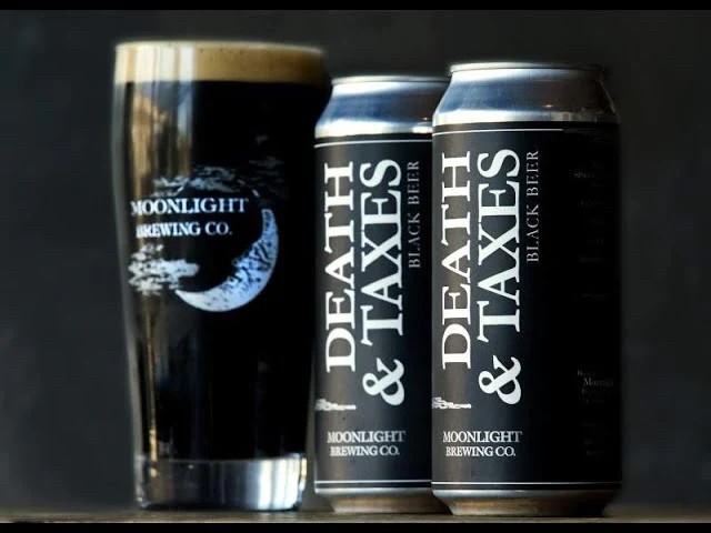 CAN: Death & Taxes Black Lager, Moonlight Brewing 16oz