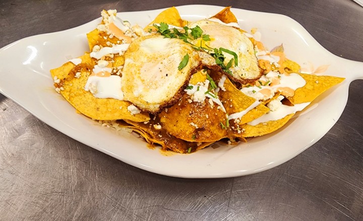 CHILAQUILES/BREAKFAST/AVAILABLE 5AM TO 11AM