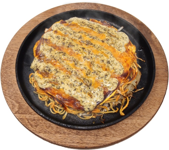 Basil-Mayo & Cheese Okonomiyaki