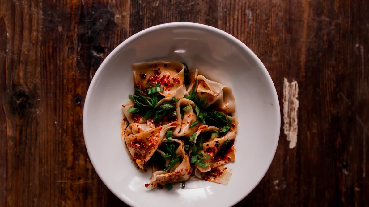 PORK DUMPLINGS IN CHILI OIL