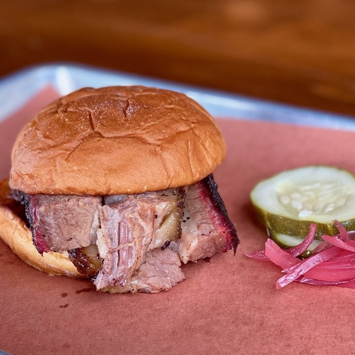 Sliced Brisket Sandwich