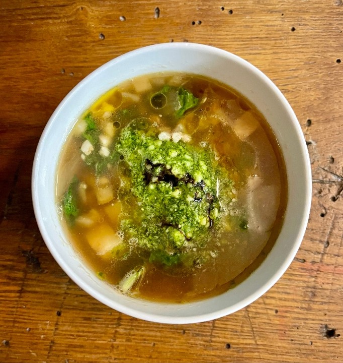 Green Garlic and Farro Soup