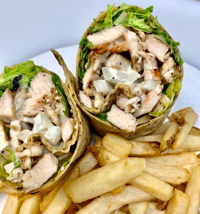 Chicken Caesar Wrap with Fries