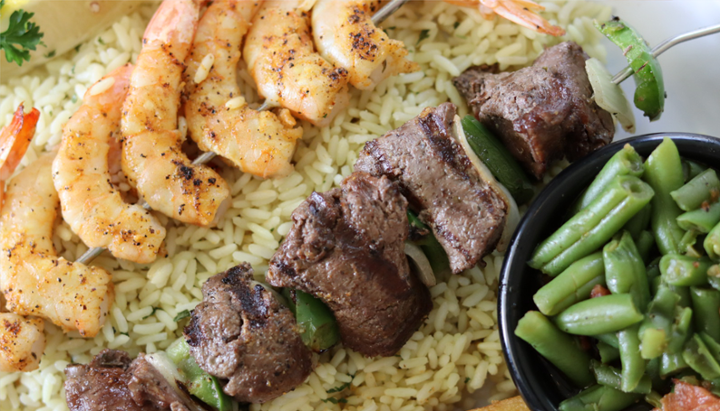 Beef Kabob & Grilled Shrimp