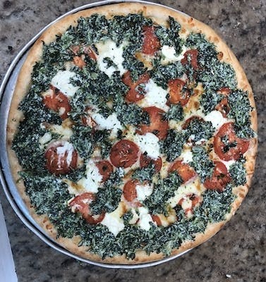 Large Bianca Spinach Special Pizza