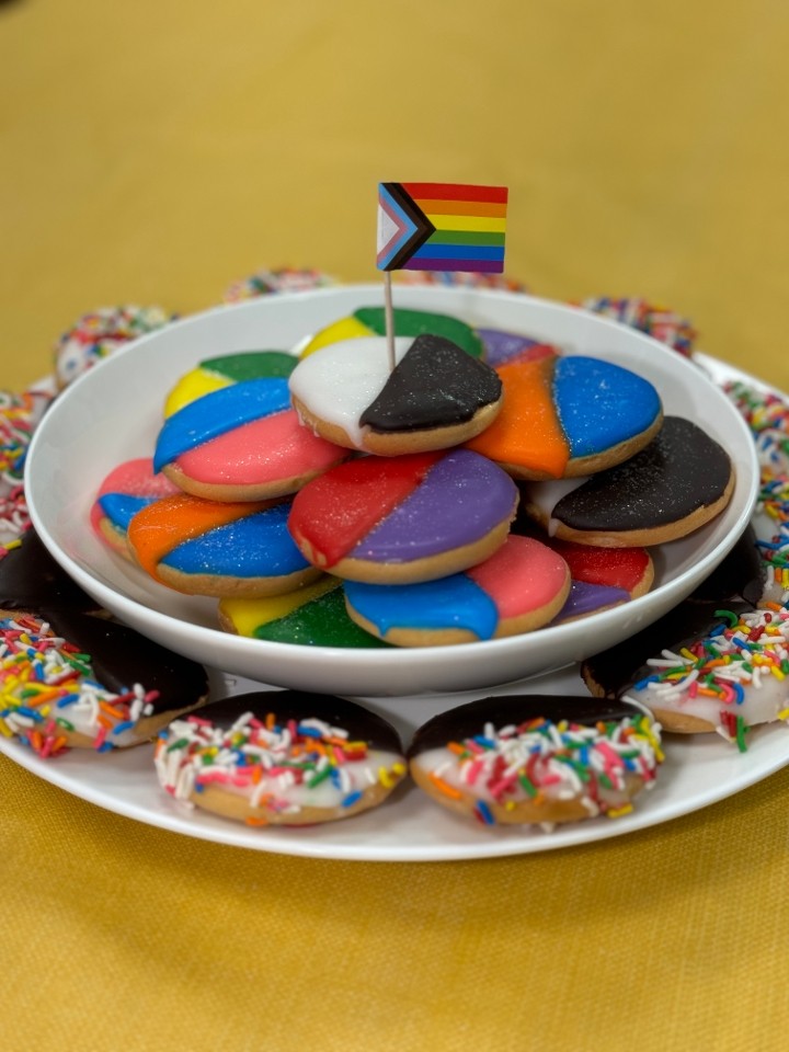 Pride Rainbow Black & White Cookies