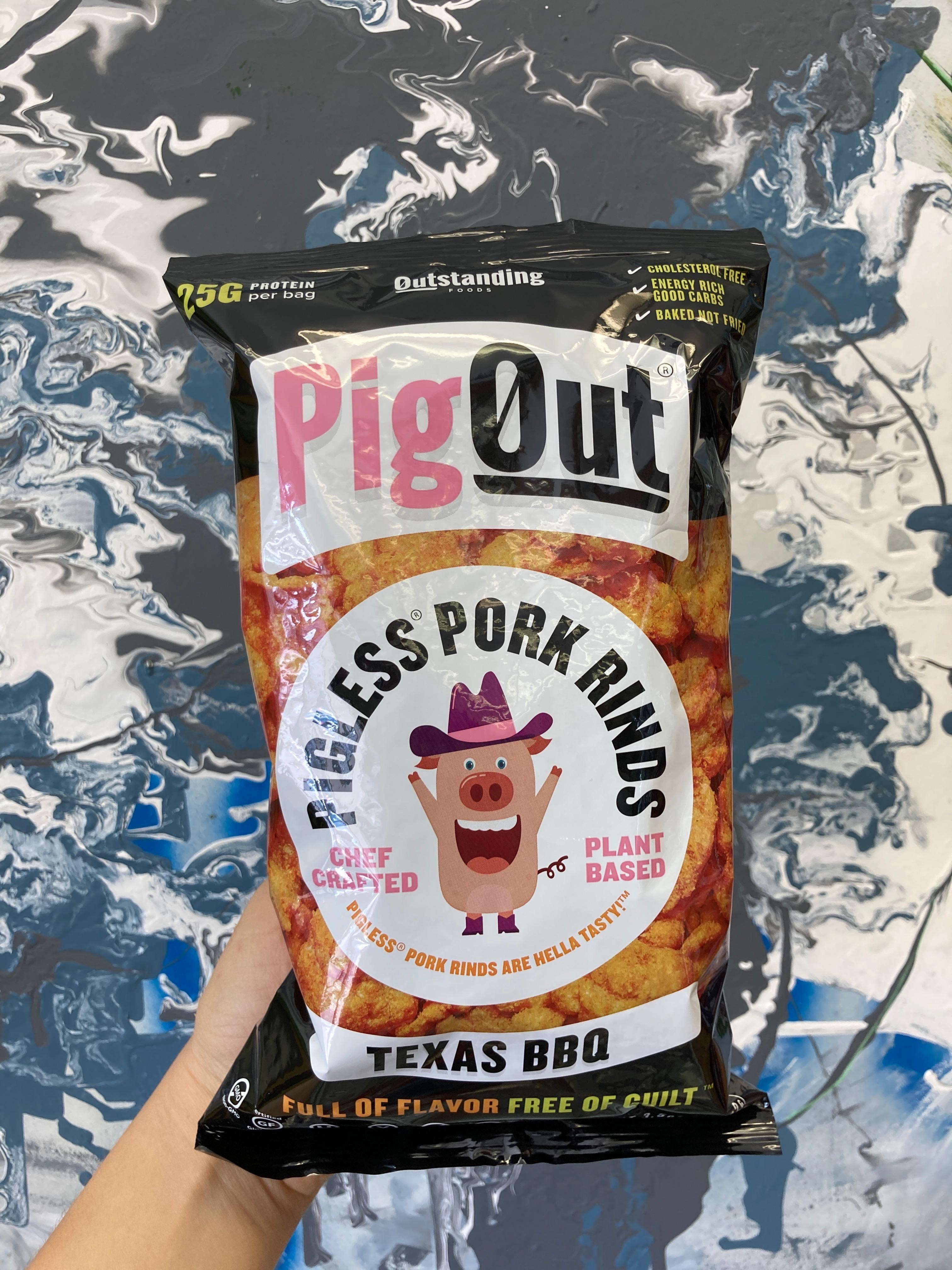 Pigout Pigless Pork Rinds Texas BBQ 3.5oz