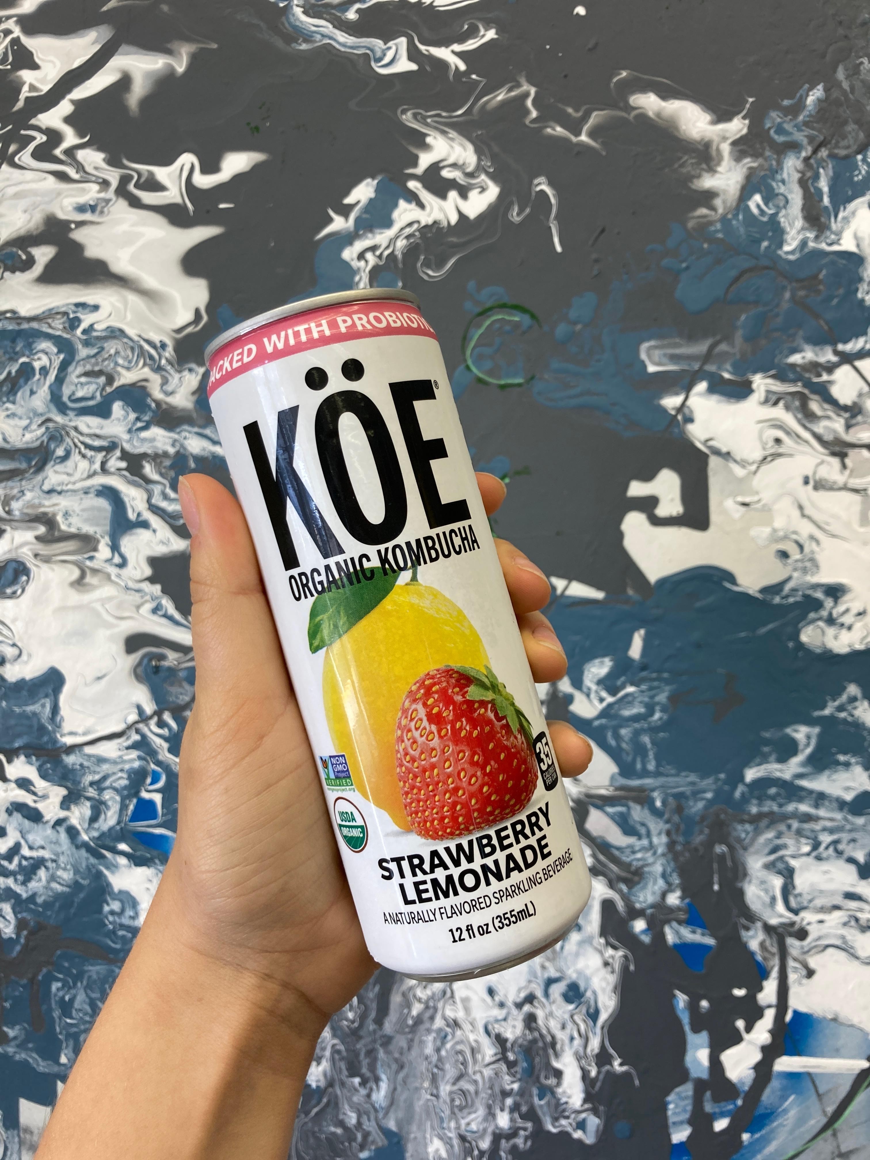 KOE Strawberry Lemonade Kombucha 12 oz can