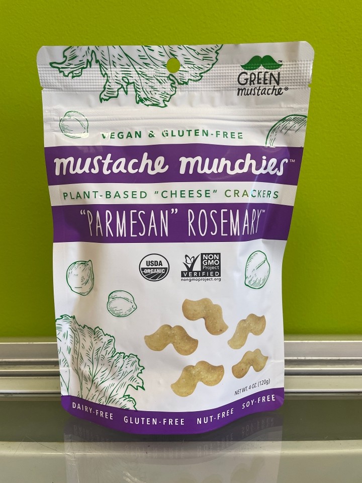 Green Mustache Parmesan Rosemary Crackers
