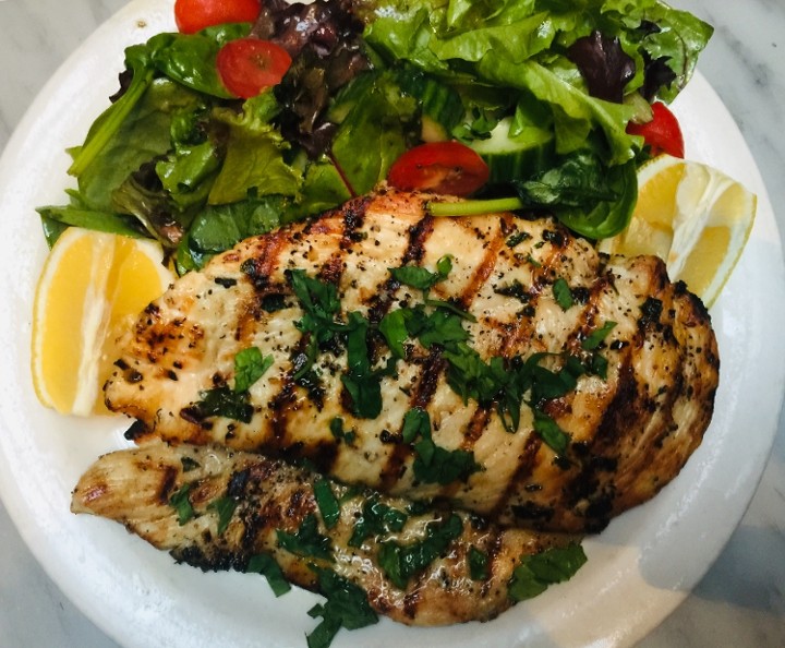 Grilled Chicken Breast with Salad or Penne with Tomato Sauce