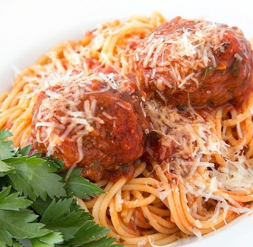 Spaghetti w/ Marinara & Meatballs