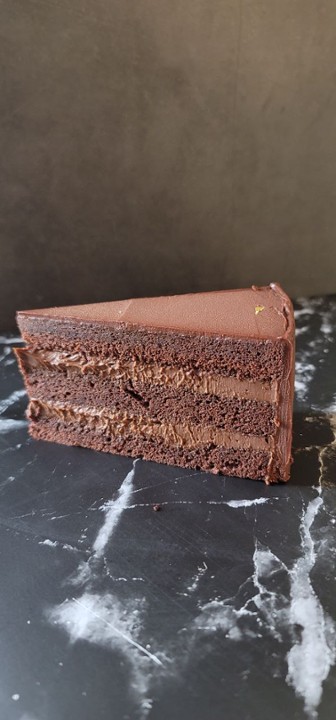 Chocolate Pudding Cake By Slice