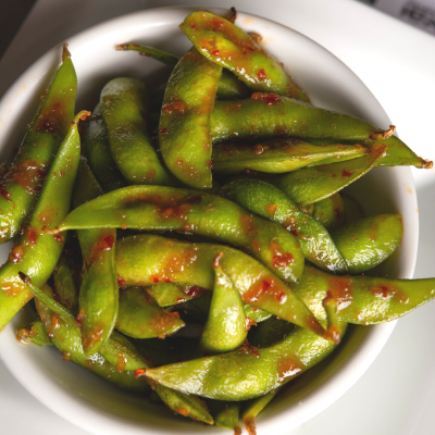 SWEET AND SPICY EDAMAME
