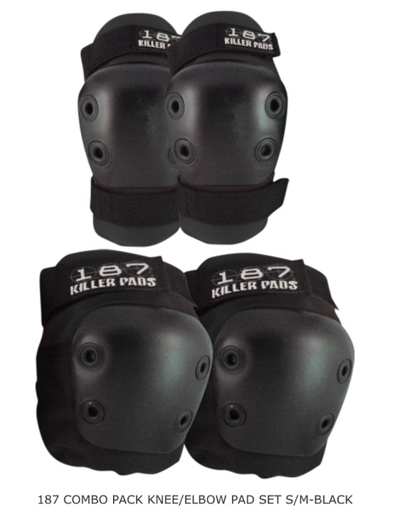 187 COMBO PACK KNEE/ELBOW PAD SET S/M-BLACK