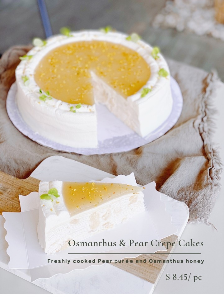 Osmanthus  & Pear Crepe Cake