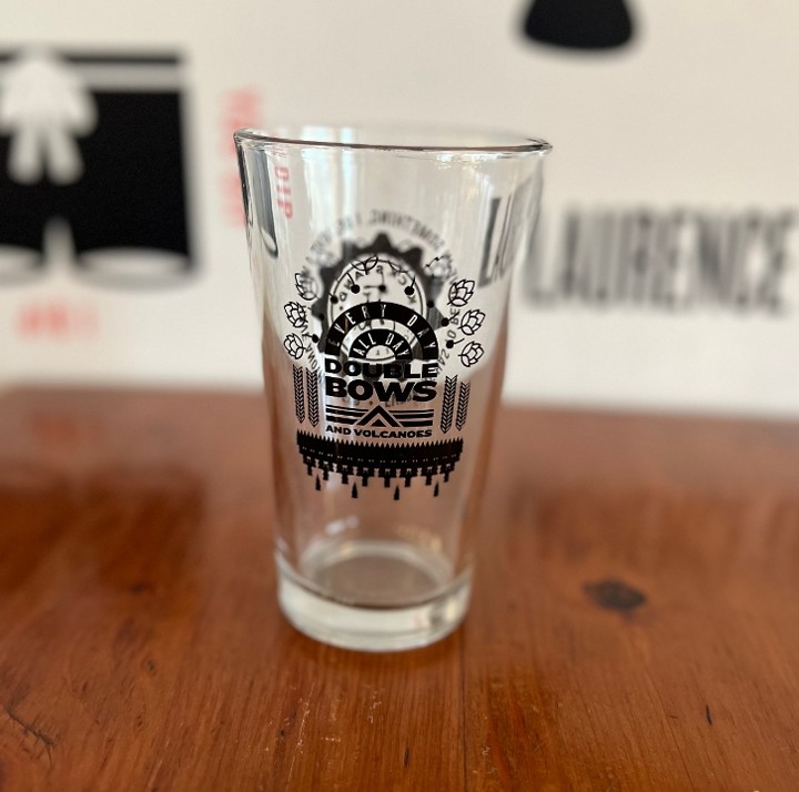 16oz Pint Glass Double Bows