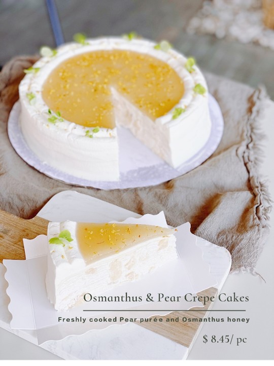 Osmanthus  & Pear Crepe Cake 桂花洋梨千層