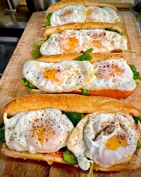 Bánh Mì Ốp La (Vegetarian) Egg Sandwich
