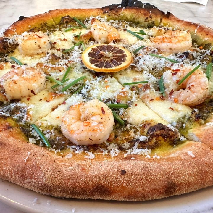 Pesto Lemon Shrimp Pizza