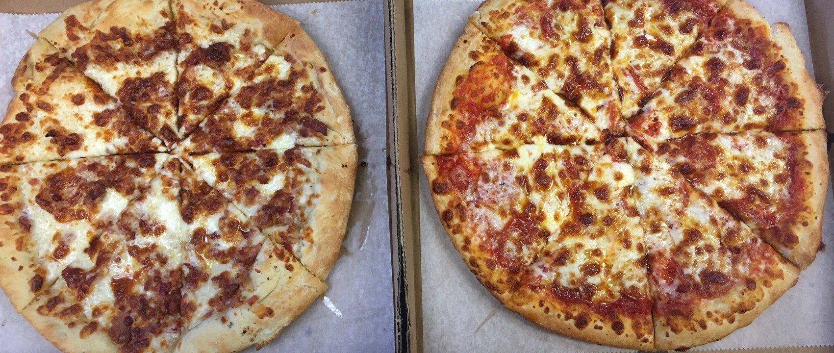 MON-TUES Two Medium 1 Topping Pizzas