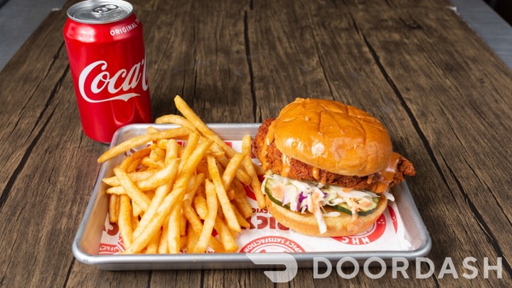 Chicken Sando, Fries & Drink