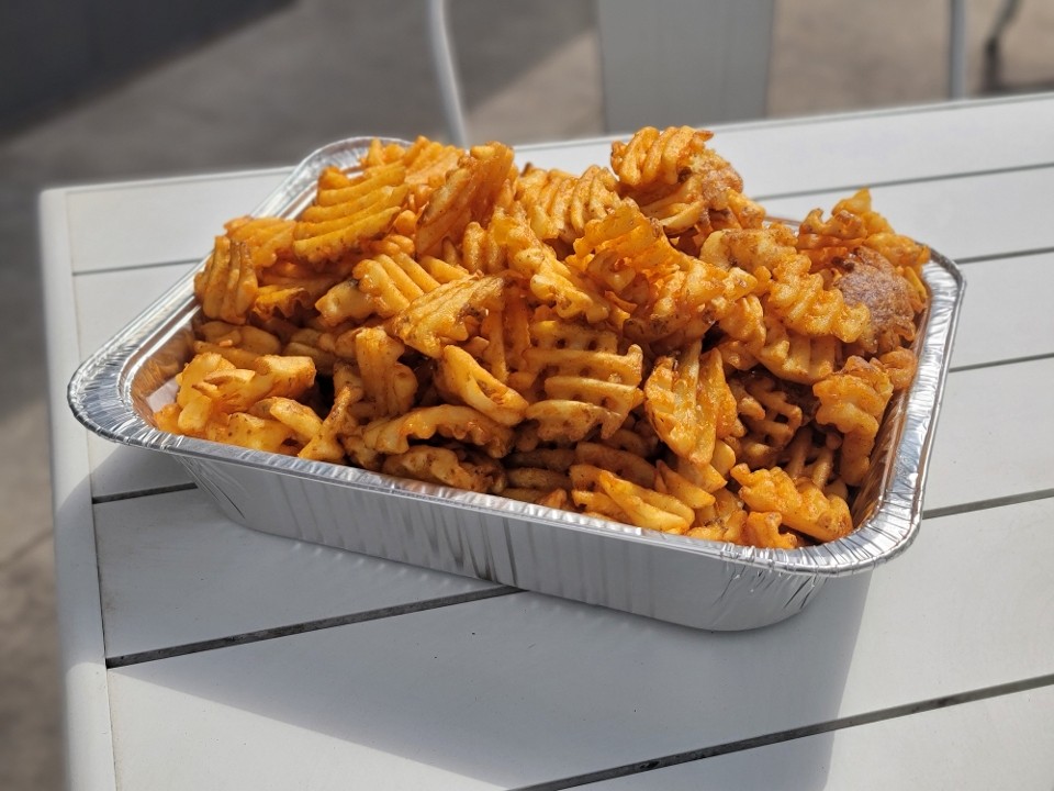 Tray of Seasoned Waffle Fries