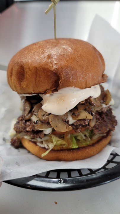 Loaded Mushroom Cheeseburger