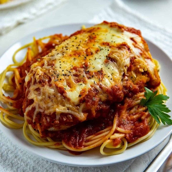 Parmigiana Chicken with Spaghetti
