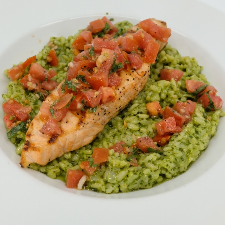 Grilled Salmon and Risotto