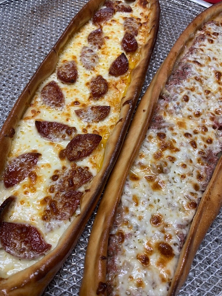 Turkish Pepperoni-Sucuk and Cheese Pide)